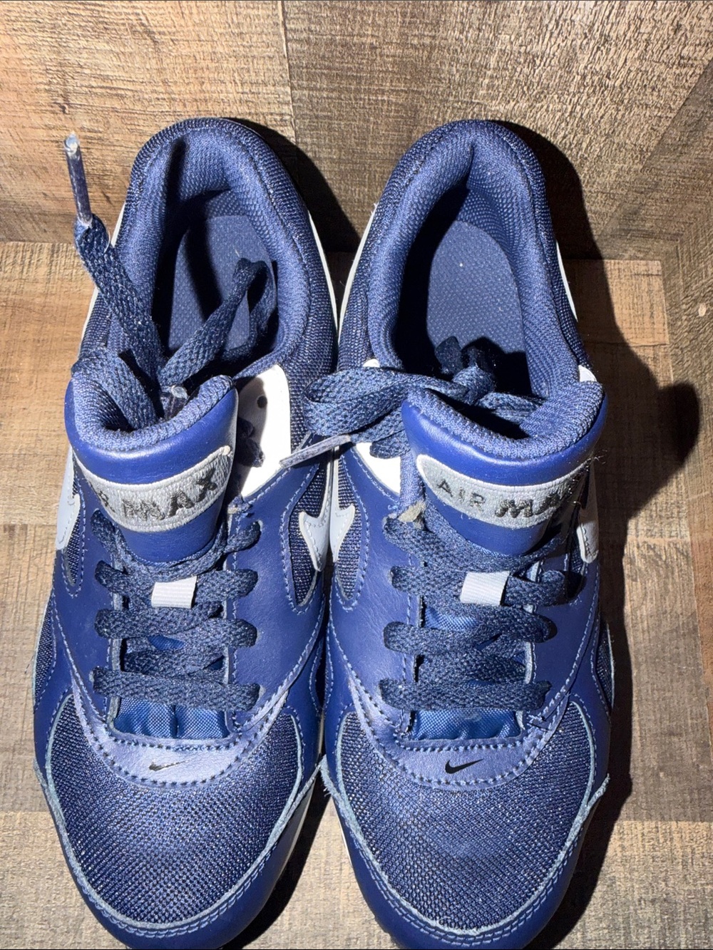 Nike Kids Air Max Running Sneakers in Navy and Light Gray-size 5 - Picture 5 of 10